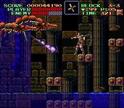 Super Castlevania 4 sur Super Nintendo - Niveau 3 : Grottes, Cascades et cité engloutie Super Castlevania 4 sur Super Nintendo - Niveau 3 : Grottes, Cascades et cité engloutie