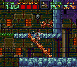 Super Castlevania 4 sur Super Nintendo - Niveau 4 : La tour de la mort Super Castlevania 4 sur Super Nintendo - Niveau 4 : La tour de la mort