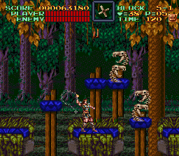 Super Castlevania 4 sur Super Nintendo - Niveau 5 : Au pied du chateau Super Castlevania 4 sur Super Nintendo - Niveau 5 : Au pied du chateau