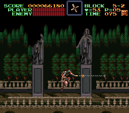 Super Castlevania 4 sur Super Nintendo - Niveau 5 : Au pied du chateau Super Castlevania 4 sur Super Nintendo - Niveau 5 : Au pied du chateau