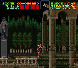 Super Castlevania 4 sur Super Nintendo - Niveau 5 : Au pied du chateau Super Castlevania 4 sur Super Nintendo - Niveau 5 : Au pied du chateau