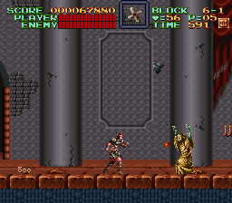 Super Castlevania 4 sur Super Nintendo - Niveau 6 : L'entrée de Castlevania Super Castlevania 4 sur Super Nintendo - Niveau 6 : L'entrée de Castlevania