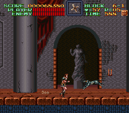 Super Castlevania 4 sur Super Nintendo - Niveau 6 : L'entrée de Castlevania Super Castlevania 4 sur Super Nintendo - Niveau 6 : L'entrée de Castlevania