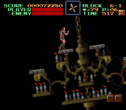 Super Castlevania 4 sur Super Nintendo - Niveau 6 : L'entrée de Castlevania Super Castlevania 4 sur Super Nintendo - Niveau 6 : L'entrée de Castlevania