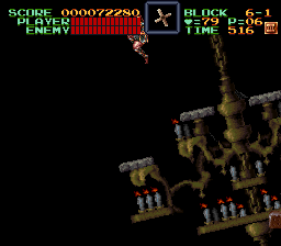 Super Castlevania 4 sur Super Nintendo - Niveau 6 : L'entrée de Castlevania Super Castlevania 4 sur Super Nintendo - Niveau 6 : L'entrée de Castlevania