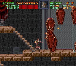 Super Castlevania 4 sur Super Nintendo - Niveau 6 : L'entrée de Castlevania Super Castlevania 4 sur Super Nintendo - Niveau 6 : L'entrée de Castlevania