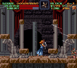 Super Castlevania 4 sur Super Nintendo - Niveau 6 : L'entrée de Castlevania Super Castlevania 4 sur Super Nintendo - Niveau 6 : L'entrée de Castlevania
