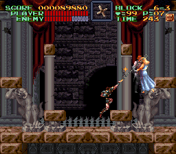 Super Castlevania 4 sur Super Nintendo - Niveau 6 : L'entrée de Castlevania Super Castlevania 4 sur Super Nintendo - Niveau 6 : L'entrée de Castlevania