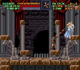 Super Castlevania 4 sur Super Nintendo - Niveau 6 : L'entrée de Castlevania Super Castlevania 4 sur Super Nintendo - Niveau 6 : L'entrée de Castlevania