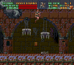 Super Castlevania 4 sur Super Nintendo - Niveau 8 : 지하 Super Castlevania 4 sur Super Nintendo - Niveau 8 : 지하