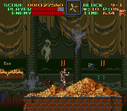 Super Castlevania 4 sur Super Nintendo - Niveau 9 : 보물고 Super Castlevania 4 sur Super Nintendo - Niveau 9 : 보물고
