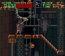 Super Castlevania 4 sur Super Nintendo - Niveau 10 : 시계탑