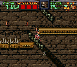 Super Castlevania 4 sur Super Nintendo - Niveau 11 : 지하 감옥 Super Castlevania 4 sur Super Nintendo - Niveau 11 : 지하 감옥