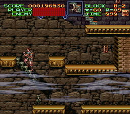 Super Castlevania 4 sur Super Nintendo - Niveau 11 : 지하 감옥 Super Castlevania 4 sur Super Nintendo - Niveau 11 : 지하 감옥