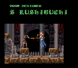 VRAM 디자이너 : S Kushibuchi Super Castlevania 4 sur Super Nintendo - 에필로그 - 엔딩 - 크레딧