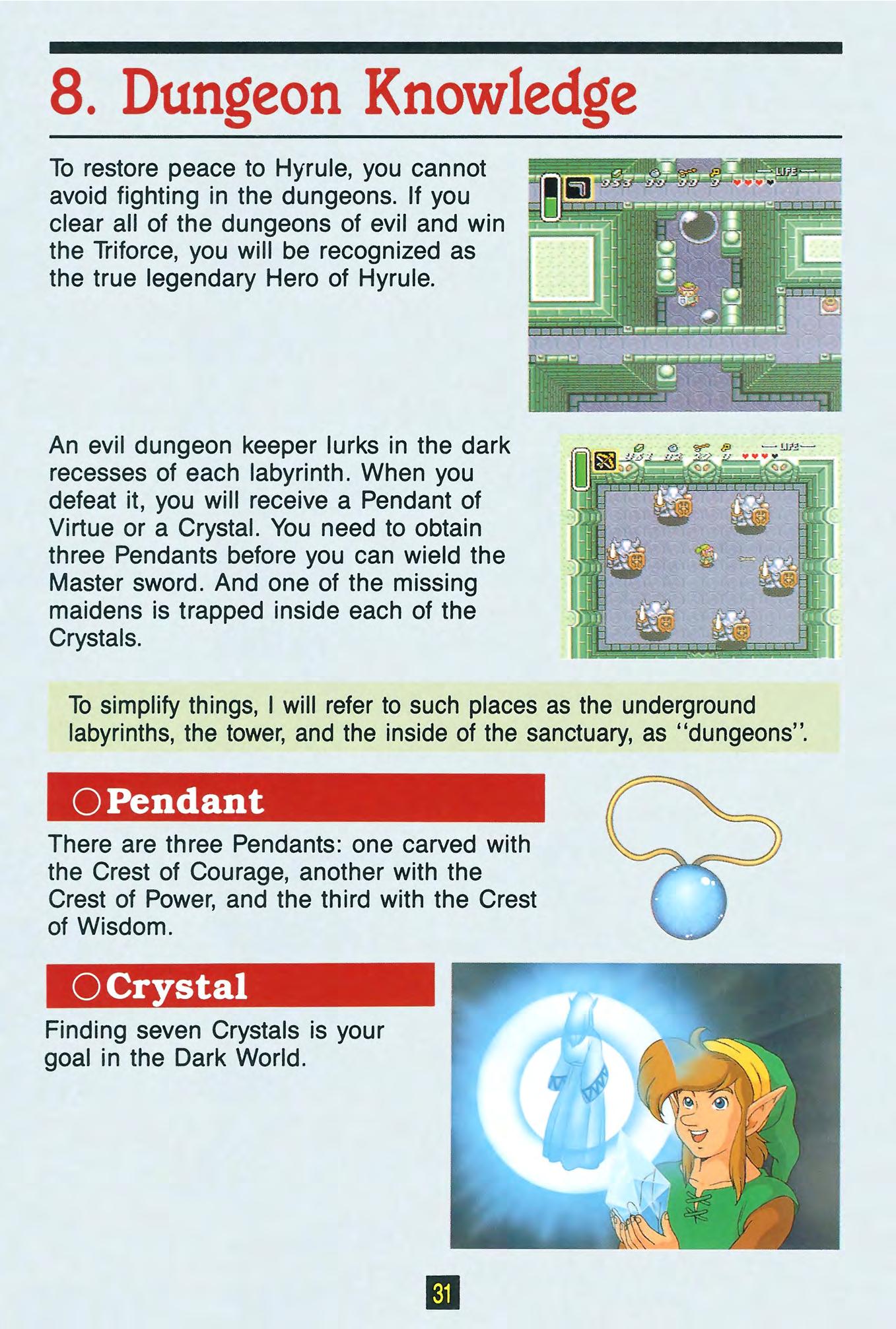 Zelda 3 - A Link To The Past sur Super Nes : La notice