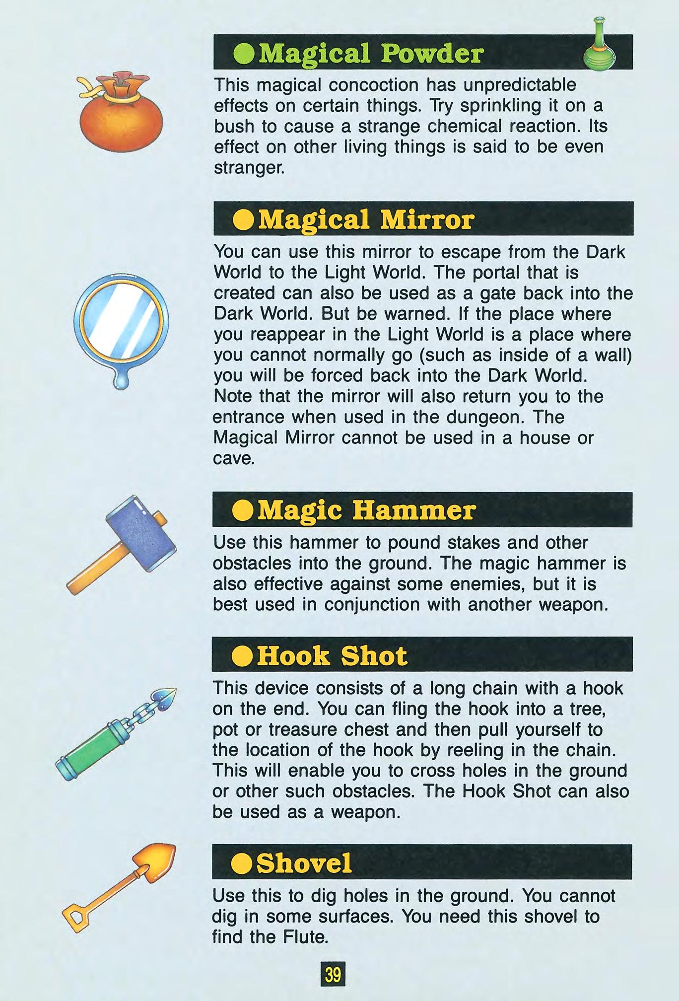 Zelda 3 - A Link To The Past sur Super Nes : La notice