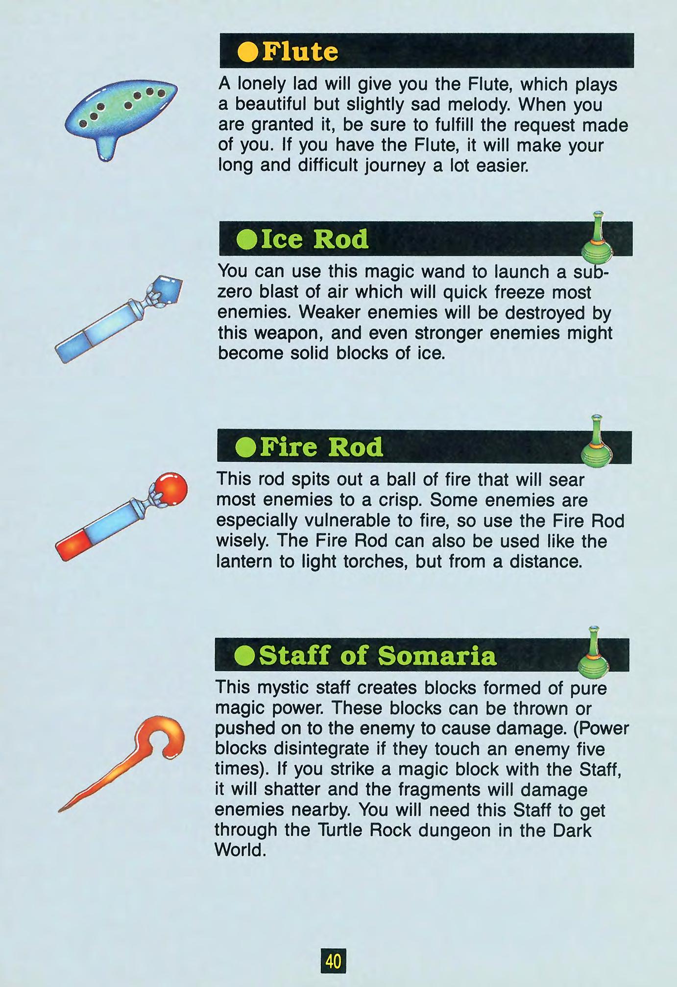 Zelda 3 - A Link To The Past sur Super Nes : La notice