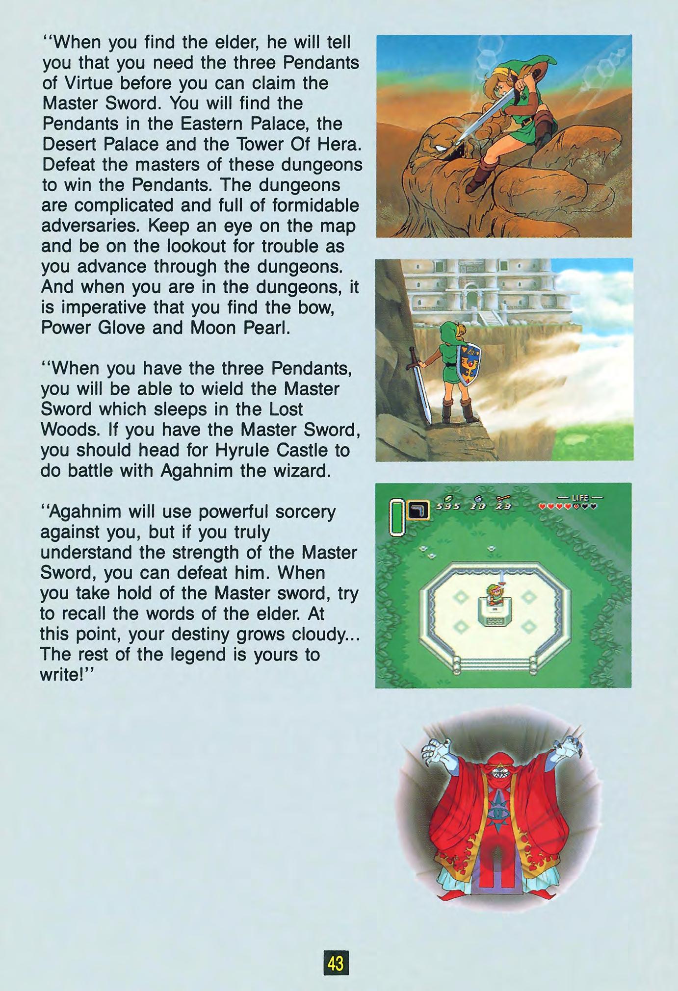 Zelda 3 - A Link To The Past sur Super Nes : La notice