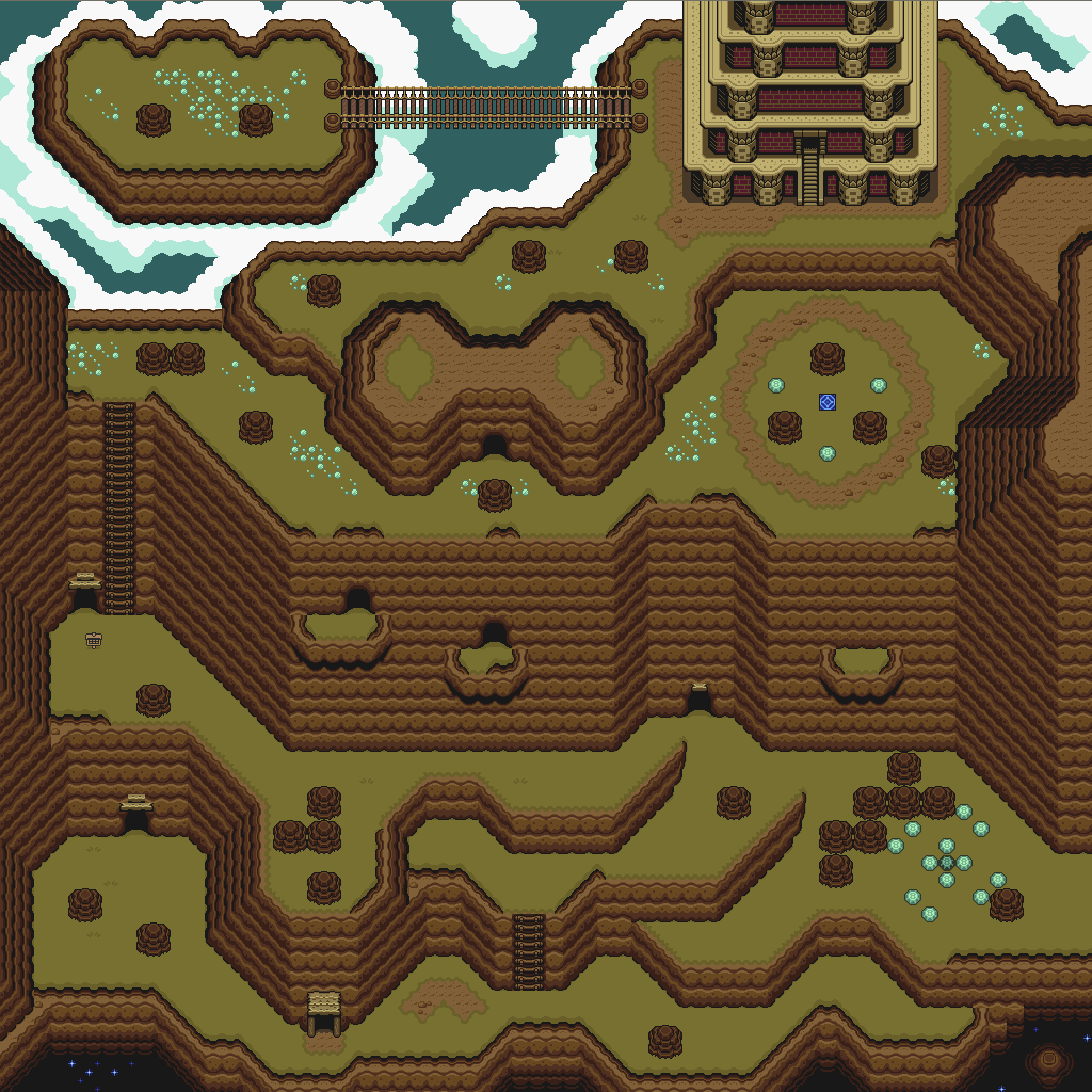 Zelda 3 ALTTP Super Nes : Carte du monde de lumière de Zelda III A Link To The Past sur Snes Mini et Game Boy Advance
