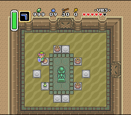 उसकी नज़र से बचने की कोशिश करें, लेज़र जला देता है। Soluce de Zelda 3 a Link to the Past sur Super Nes : रेगिस्तान का महल (दूसरा पदक) (gba, Snes, super nintendo)