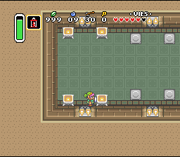 नक्शा गलत नहीं था, कमरा दीवार से आगे जाता है। Soluce de Zelda 3 a Link to the Past sur Super Nes : रेगिस्तान का महल (दूसरा पदक) (gba, Snes, super nintendo)