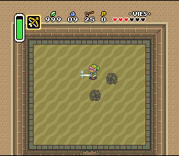बॉस ज़मीन के नीचे है Soluce de Zelda 3 a Link to the Past sur Super Nes : रेगिस्तान का महल (दूसरा पदक) (gba, Snes, super nintendo)
