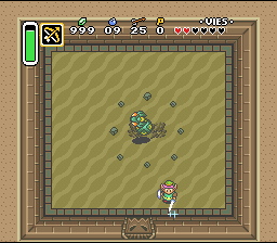 बॉस अब सिर्फ एक ही है और जल्द ही खत्म हो जाएगा। Soluce de Zelda 3 a Link to the Past sur Super Nes : रेगिस्तान का महल (दूसरा पदक) (gba, Snes, super nintendo)