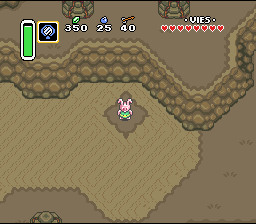 Un dernier 1/4 de coeur. Vive les lapins ! Soluce de Zelda 3 a Link to the Past sur Super Nes : Vers la tour de la montagne (gba, Snes, super nintendo)