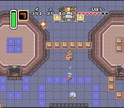 वह एक सुनार की सटीकता के साथ अपने हथियार पर नियंत्रण रखता है Soluce de Zelda 3 a Link to the Past sur Super Nes : हेरा की मीनार (तीसरा पदक) (gba, Snes, super nintendo)