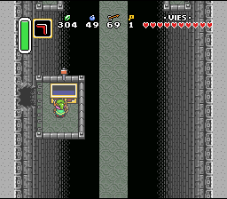 असाधारण शक्ति वाला हथौड़ा (छोटा लेकिन शक्तिशाली) Soluce de Zelda 3 a Link to the Past sur Super Nes : अंधेरे का महल, पहला क्रिस्टल (gba, Snes, super nintendo)