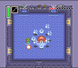 Com'è brutto, non avrei dovuto togliergli le sue creaturine Soluce de Zelda 3 a Link to the Past sur Super Nes : Il palazzo della palude, 2° cristallo (gba, Snes, super nintendo)