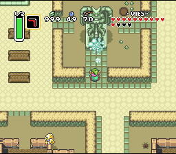 Tirate il tridente per trovare il covo dei Banditi. Soluce de Zelda 3 a Link to the Past sur Super Nes : Dal Palazzo Bosco al Palazzo del 4° Cristallo (gba, Snes, super nintendo)