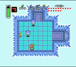إنه أزرق جداً هنا. Soluce de Zelda 3 a Link to the Past sur Super Nes : قصر الجليد، البلورة الخامسة (gba, Snes, super nintendo)