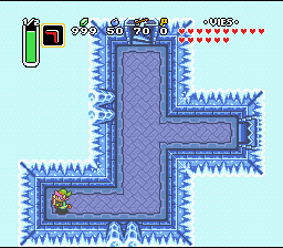 أوه! هناك أيضاً! Soluce de Zelda 3 a Link to the Past sur Super Nes : قصر الجليد، البلورة الخامسة (gba, Snes, super nintendo)