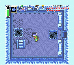 الكثير من الثقوب في هذا المكان. Soluce de Zelda 3 a Link to the Past sur Super Nes : قصر الجليد، البلورة الخامسة (gba, Snes, super nintendo)