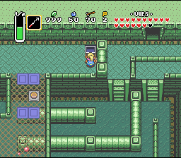 Soluce de Zelda 3 a Link to the Past sur Super Nes : Pântano da Miséria, 6º cristal (gba, Snes, super nintendo)