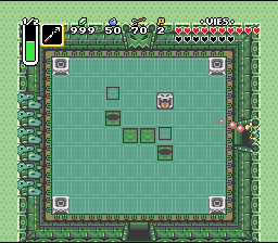Soluce de Zelda 3 a Link to the Past sur Super Nes : Pântano da Miséria, 6º cristal (gba, Snes, super nintendo)