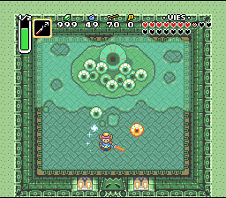 Soluce de Zelda 3 a Link to the Past sur Super Nes : Pântano da Miséria, 6º cristal (gba, Snes, super nintendo)