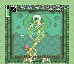 Soluce de Zelda 3 a Link to the Past sur Super Nes : Pântano da Miséria, 6º cristal (gba, Snes, super nintendo)