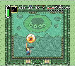 Soluce de Zelda 3 a Link to the Past sur Super Nes : Pântano da Miséria, 6º cristal (gba, Snes, super nintendo)